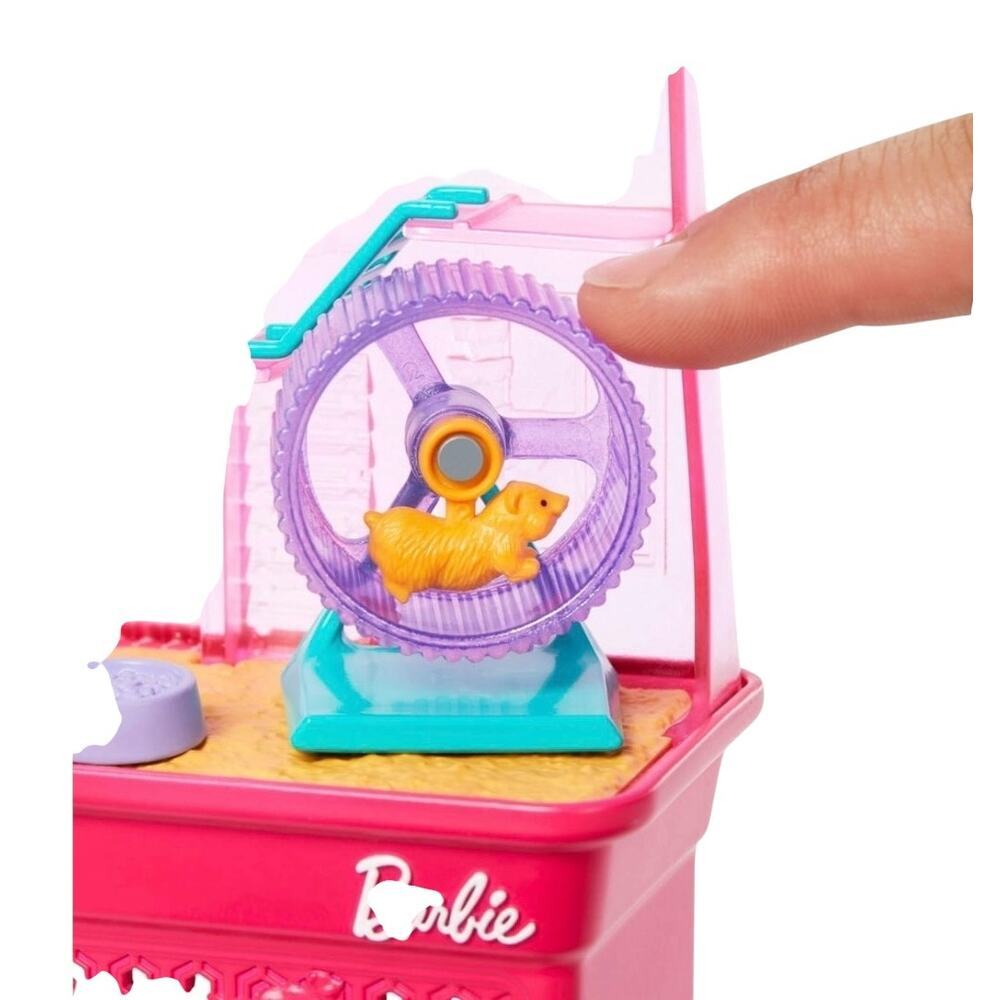 New Barbie World Hamster Pet Playground Playset Wheel Slide Food - Picture 6 of 8